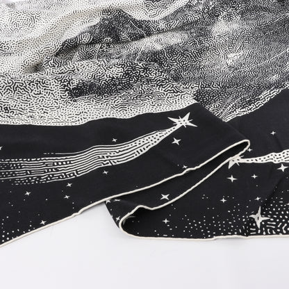 Hermès Carré 140 "CLAIR DE LUNE" 100% Silk Scarf in Black x White