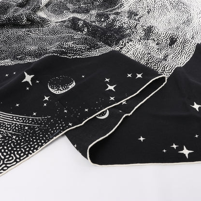 Hermès Carré 140 "CLAIR DE LUNE" 100% Silk Scarf in Black x White