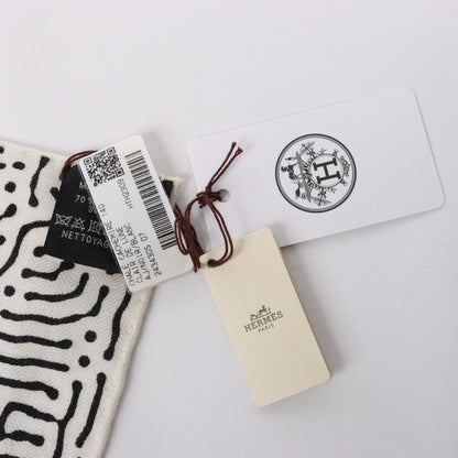 Hermès Carré 140 "CLAIR DE LUNE" 100% Silk Scarf in Black x White