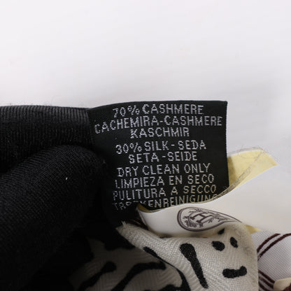 Hermès Carré 140 "CLAIR DE LUNE" 100% Silk Scarf in Black x White