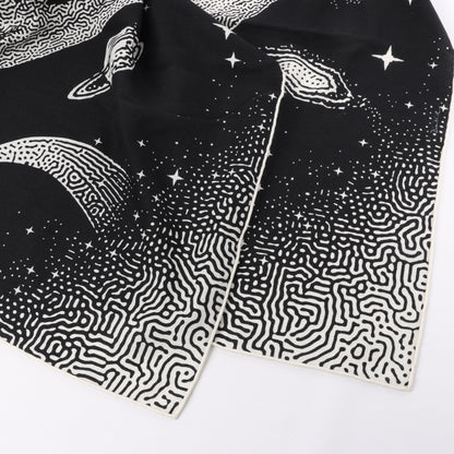 Hermès Carré 140 "CLAIR DE LUNE" 100% Silk Scarf in Black x White