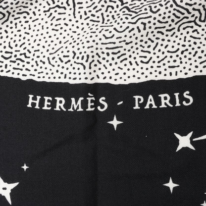 Hermès Carré 140 "CLAIR DE LUNE" 100% Silk Scarf in Black x White