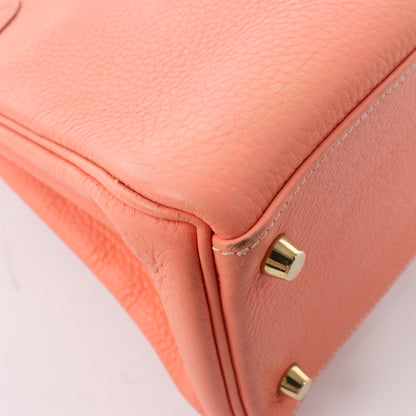 HERMÈS Kelly 28 Taurillon Clemence Pink Gold Metal Fittings Handbag □Q:2013