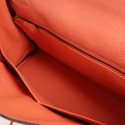 HERMÈS Kelly 28 Taurillon Clemence Pink Gold Metal Fittings Handbag □Q:2013