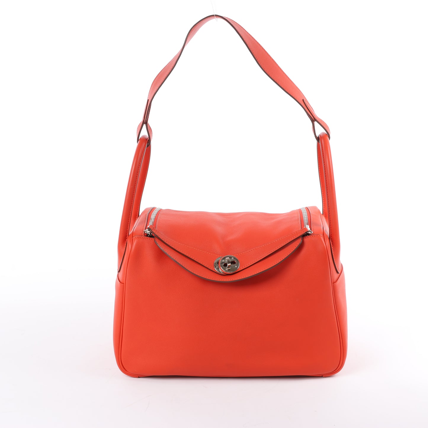 Hermes Lindy 30 Veau Swift Rouge Tomate Silber Metallbeschläge 2Way Handtasche X: 2016