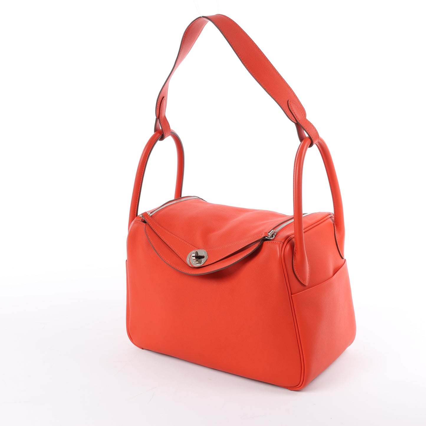 Hermes Lindy 30 Veau Swift Rouge Tomate Silber Metallbeschläge 2Way Handtasche X: 2016