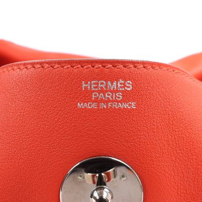 Hermes Lindy 30 Veau Swift Rouge Tomate Silber Metallbeschläge 2Way Handtasche X: 2016