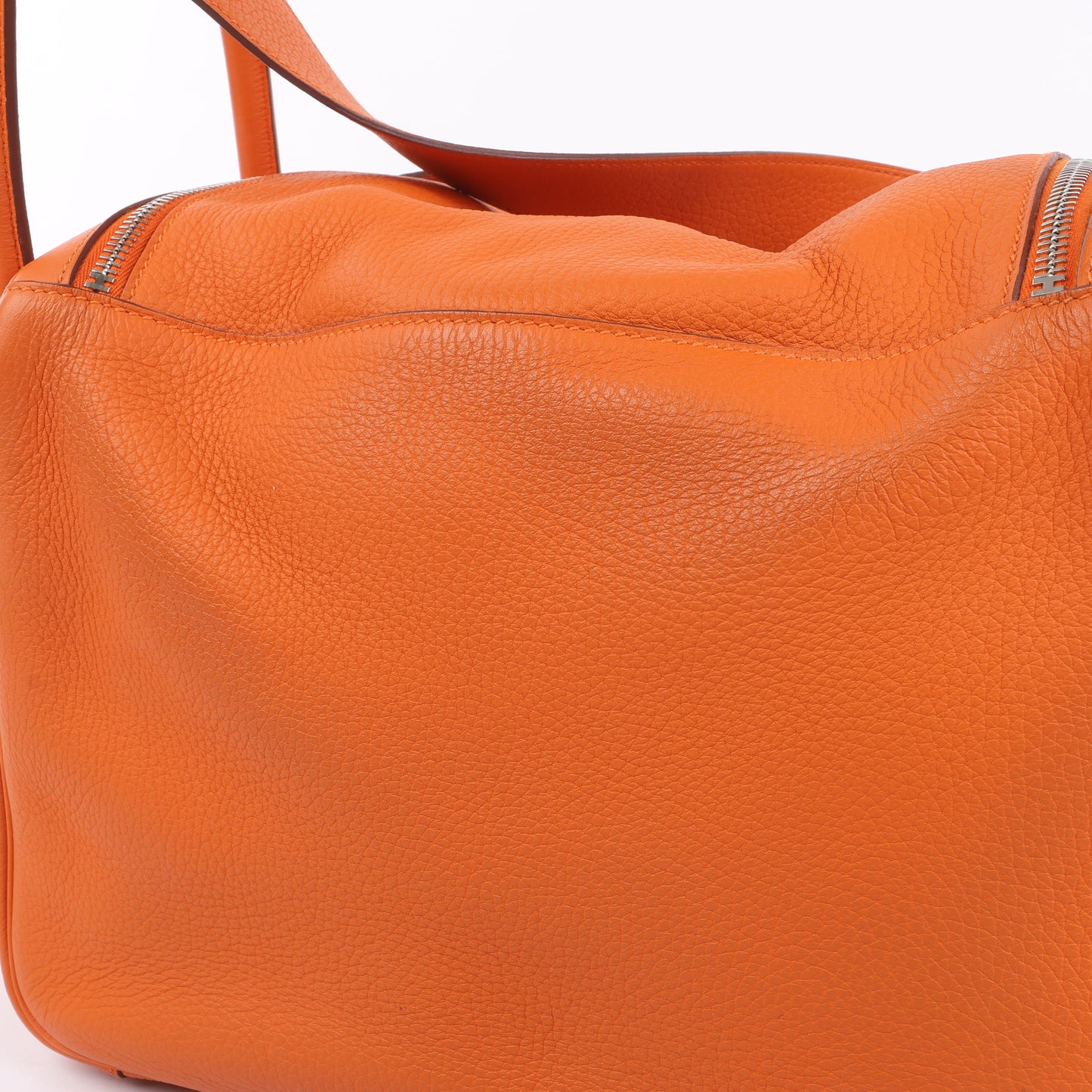 Hermes Lindy 34 Taurillon Clemence Orange Silver Metal Fittings Handbag □P:2012