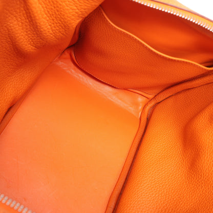 Hermes Lindy 34 Taurillon Clemence Orange Silver Metal Fittings Handbag □P:2012