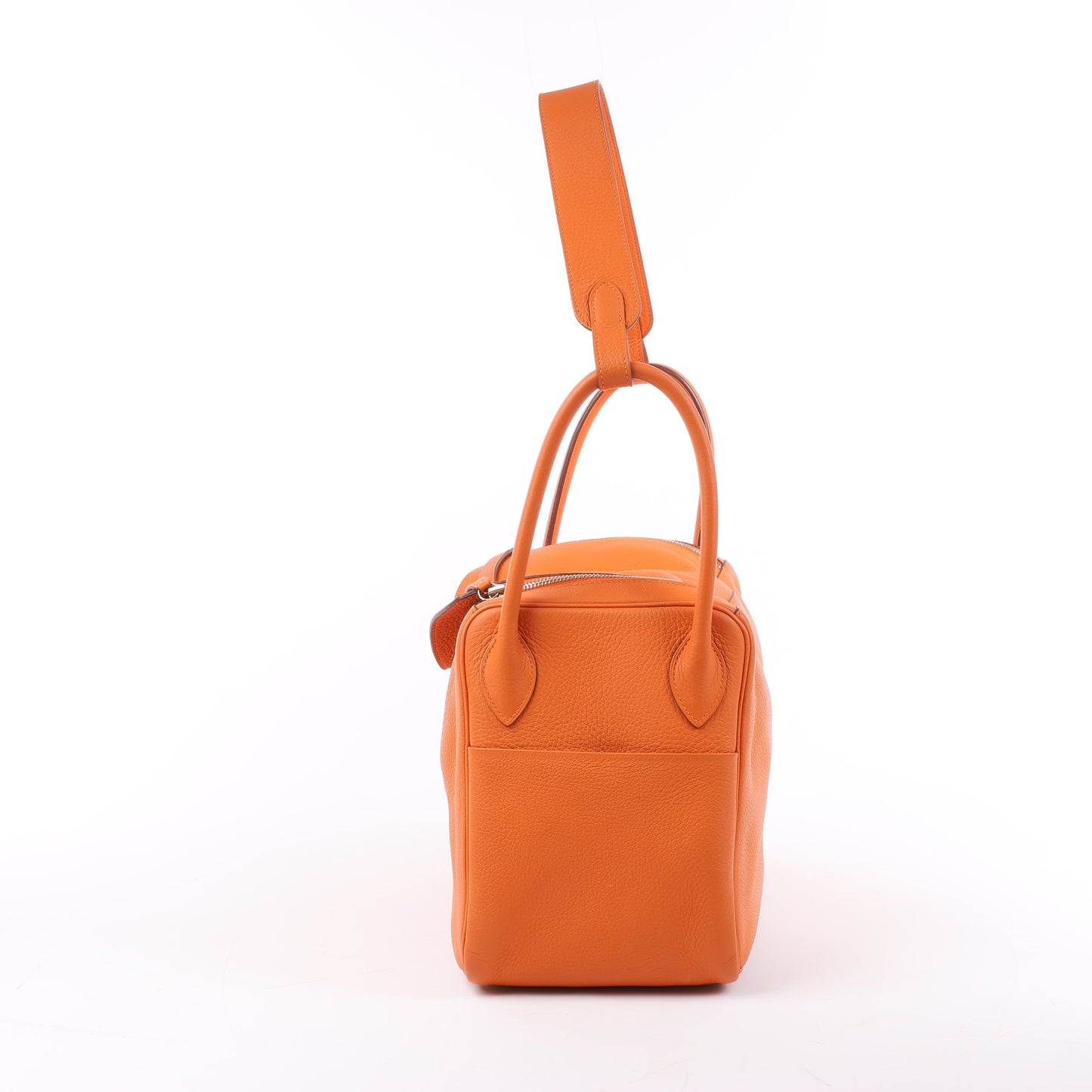 Hermes Lindy 34 Taurillon Clemence Orange Silver Metal Fittings Handbag □P:2012