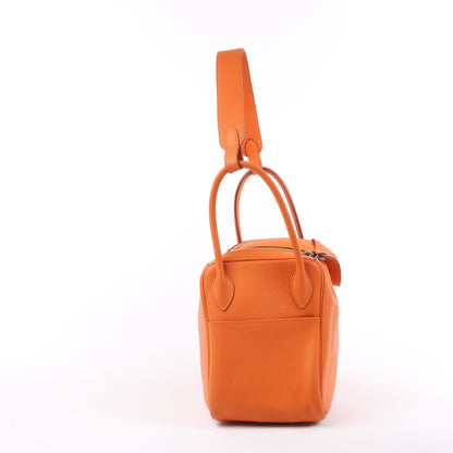 Hermes Lindy 34 Taurillon Clemence Orange Silver Metal Fittings Handbag □P:2012