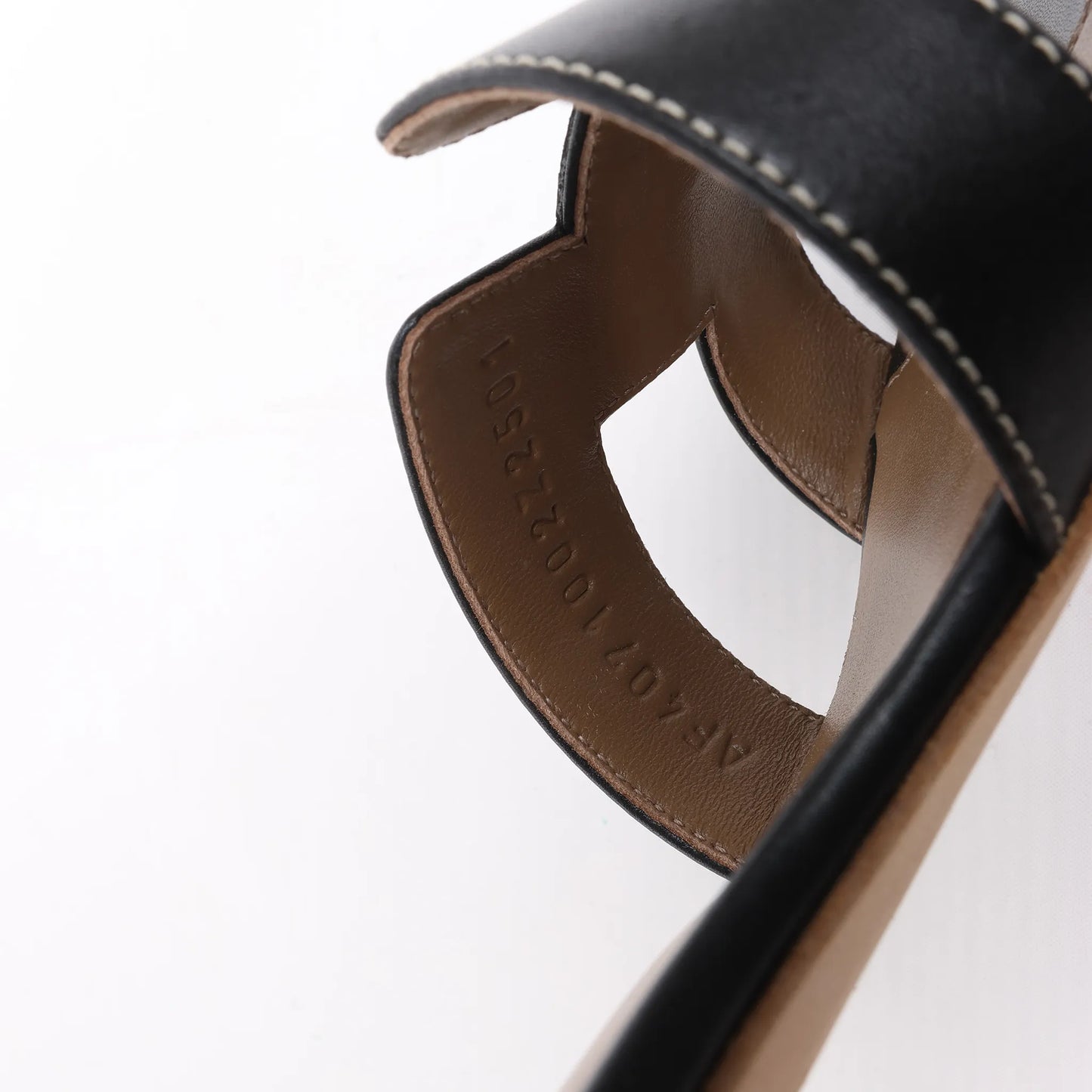 HERMES OASIS Leather Sandals in Black, Size 37.5 EU