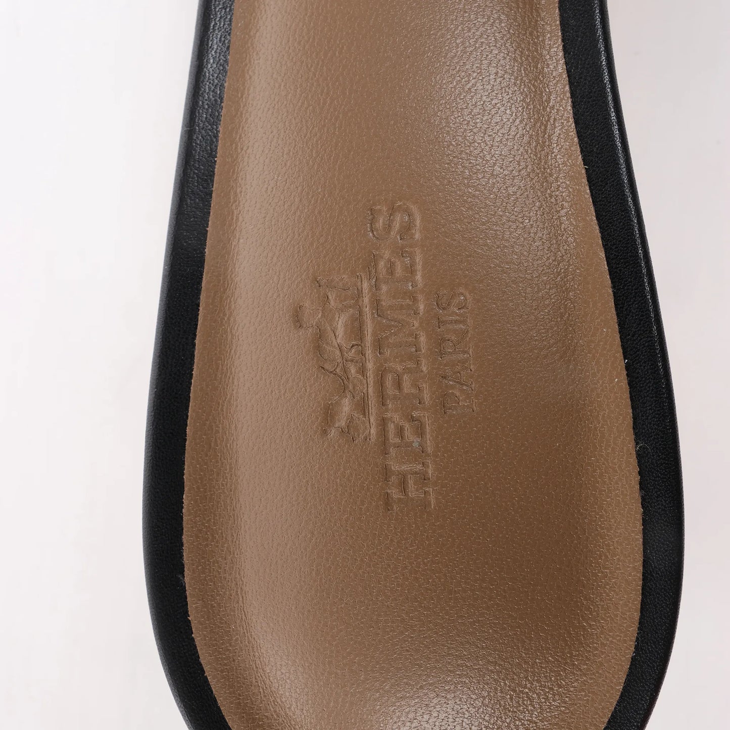 HERMES OASIS Leather Sandals in Black, Size 37.5 EU