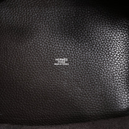 HERMES Picotan 22 MM Eclat Taurillon Clemence Chocolate x orange Silver Metal Fittings □I: 2005