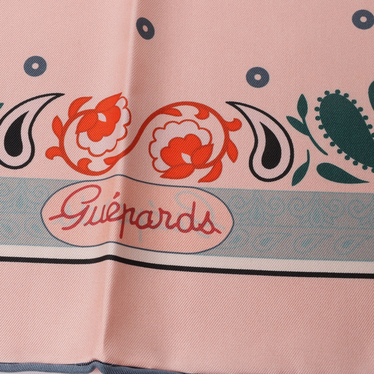 Hermès Double Face 90 "Cheetah Bandana" 100% Silk Scarf in Pink x Orange