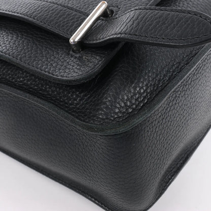 HERMES Steve Caporal 27 Taurillon Clemence in Schwarz und Silber Metallbeschläge Umhängetasche X: 2016