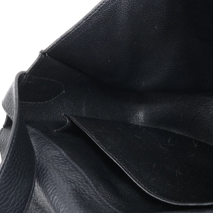 HERMES Steve Caporal 27 Taurillon Clemence in Schwarz und Silber Metallbeschläge Umhängetasche X: 2016