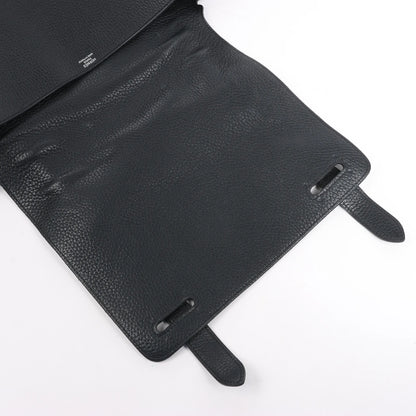 HERMES Steve Caporal 27 Taurillon Clemence in Schwarz und Silber Metallbeschläge Umhängetasche X: 2016