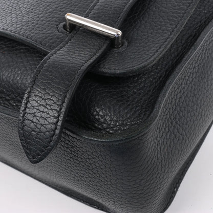 HERMES Steve Caporal 27 Taurillon Clemence in Schwarz und Silber Metallbeschläge Umhängetasche X: 2016