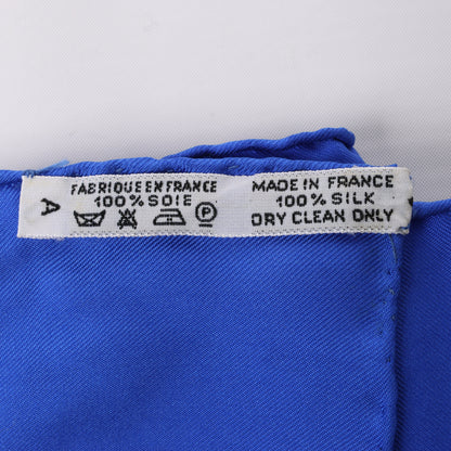 Hermès Carré 90 „LES TAMBOURS“ Schal aus 100 % Seide in Blau