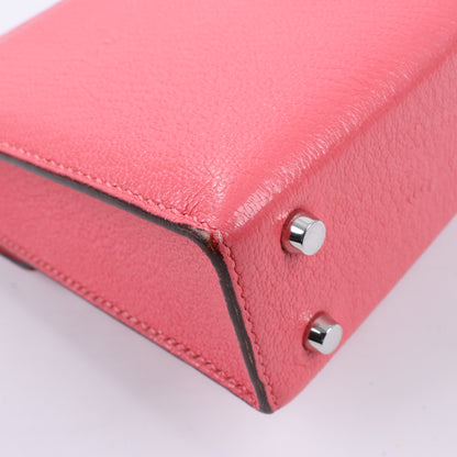HERMES Verrou Chain Mini Chèvre Mysore Rose Ete Umhängetasche Silberne Metallbeschläge C: 2018