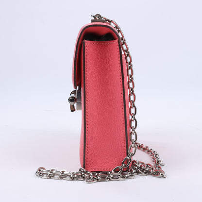 HERMES Verrou Chain Mini Chèvre Mysore Rose Ete Umhängetasche Silberne Metallbeschläge C: 2018