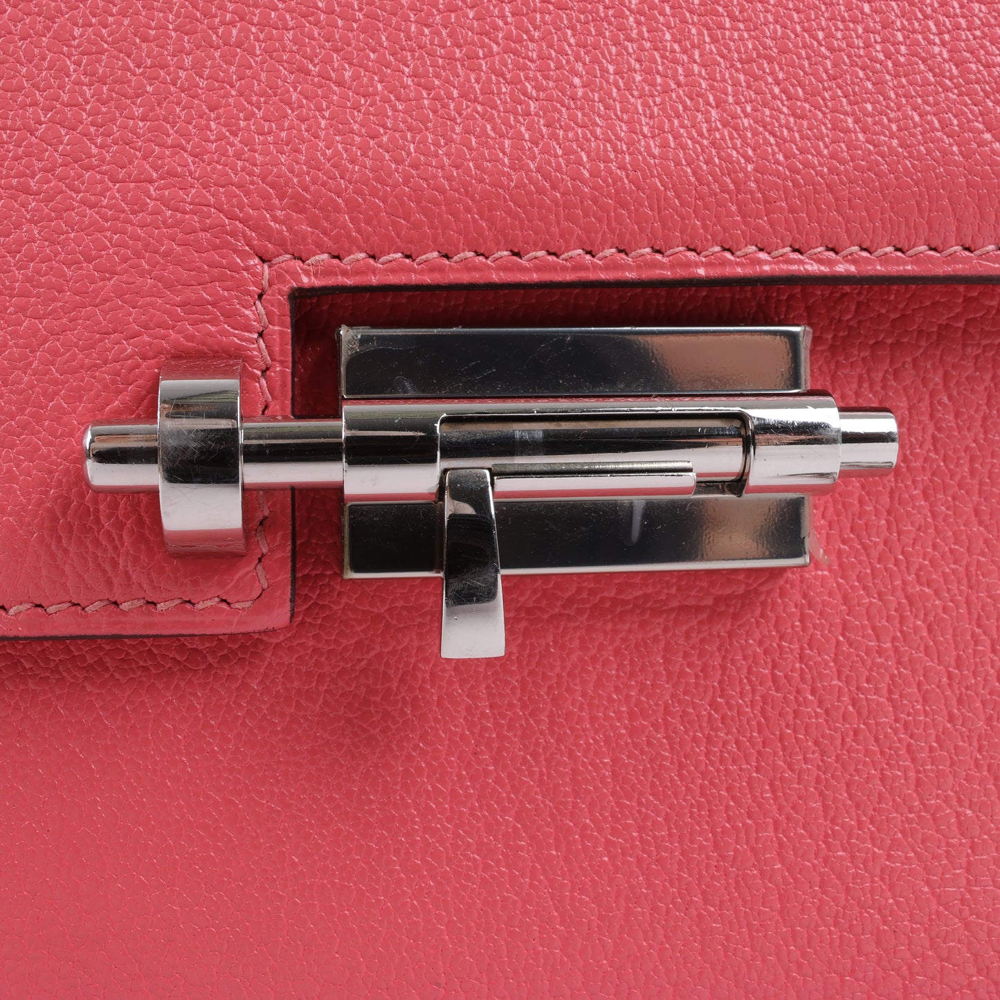 HERMES Verrou Chain Mini Chèvre Mysore Rose Ete Umhängetasche Silberne Metallbeschläge C: 2018