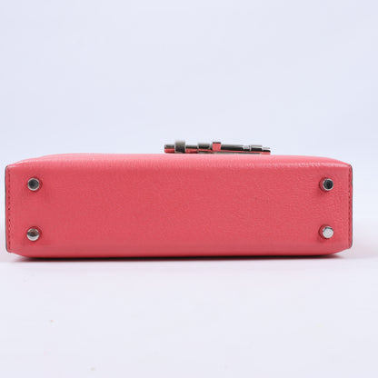 HERMES Verrou Chain Mini Chèvre Mysore Rose Ete Umhängetasche Silberne Metallbeschläge C: 2018