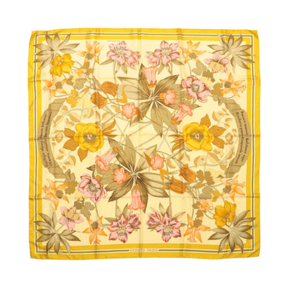 Hermes Carré 90 "Fleurs d'Hellade" 100% Silk Scarf