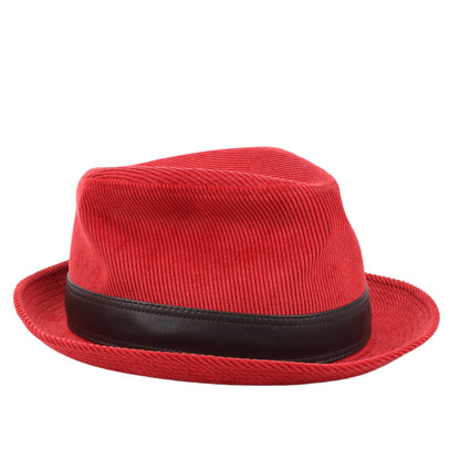 Hermes Cord-Fedora-Hut in Rot