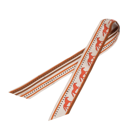 Hermès Sequences Horse Twilly Schals in Orange