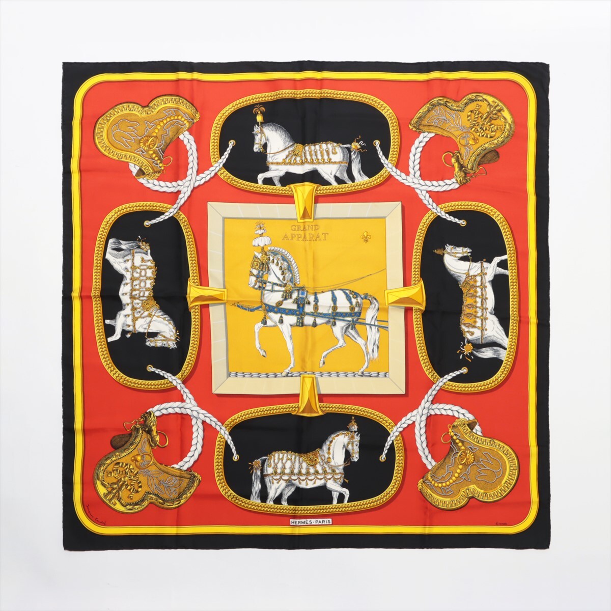 Hermès Carré 90 "GRAND APPARAT" 100% Silk Scarf