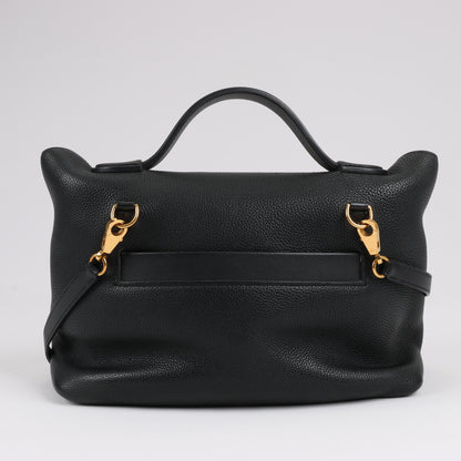 HERMES 24/24 29 Togo Lederhandtasche in Schwarz und Gold Metallbeschläge T: 2019