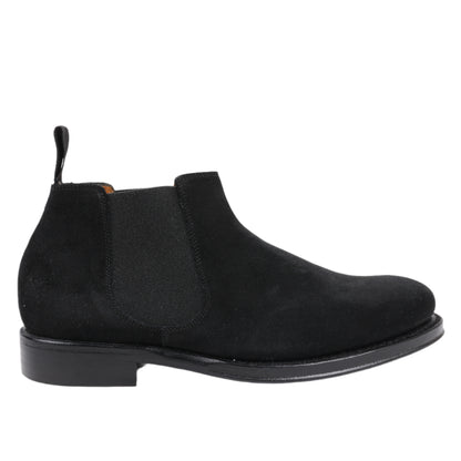 Jalan Sriwijaya Wildleder-Stiefel mit seitlichem Gore-Absatz in Schwarz, Größe 38 EU, 99010