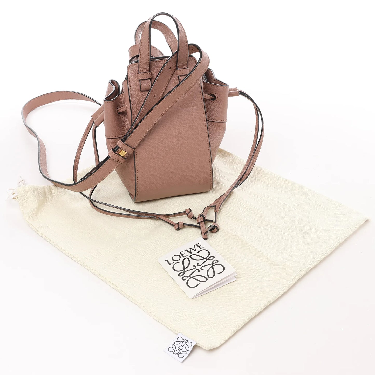 LOEWE – Hammock Mini – 2-Wege-Handtasche aus Leder in Altrosa