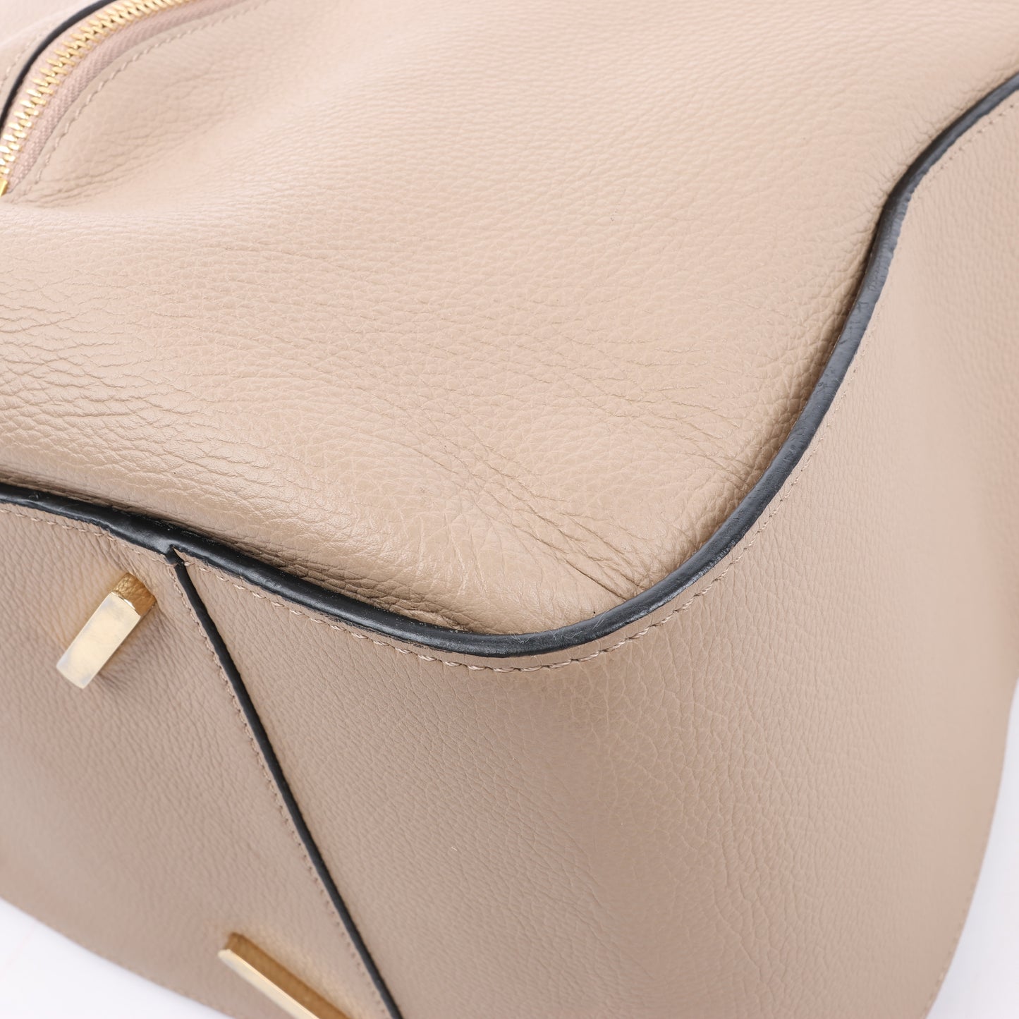 LOEWE – Kleine 2-Wege-Handtasche aus Hängemattenleder in Beige