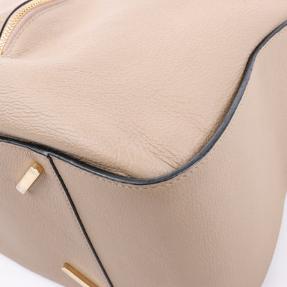 LOEWE – Kleine 2-Wege-Handtasche aus Hängemattenleder in Beige