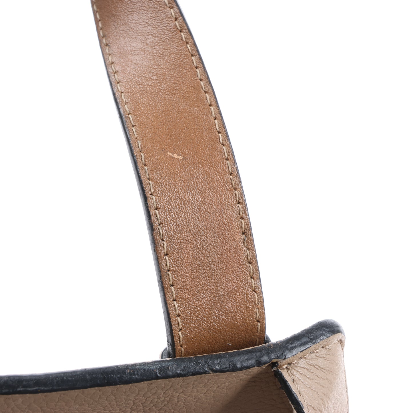 LOEWE – Kleine 2-Wege-Handtasche aus Hängemattenleder in Beige