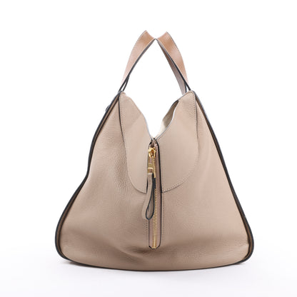 LOEWE – Kleine 2-Wege-Handtasche aus Hängemattenleder in Beige