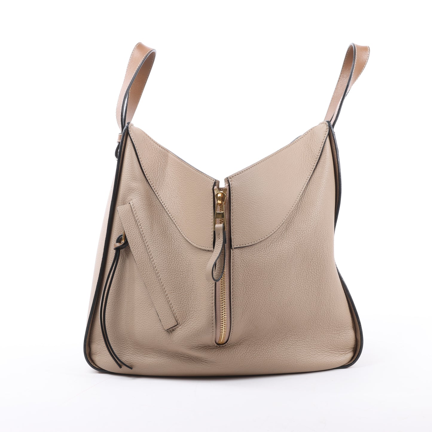 LOEWE – Kleine 2-Wege-Handtasche aus Hängemattenleder in Beige
