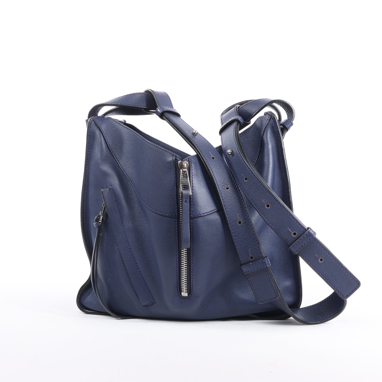 LOEWE – Hammock – Kleine 2-Wege-Handtasche aus Leder in Marineblau