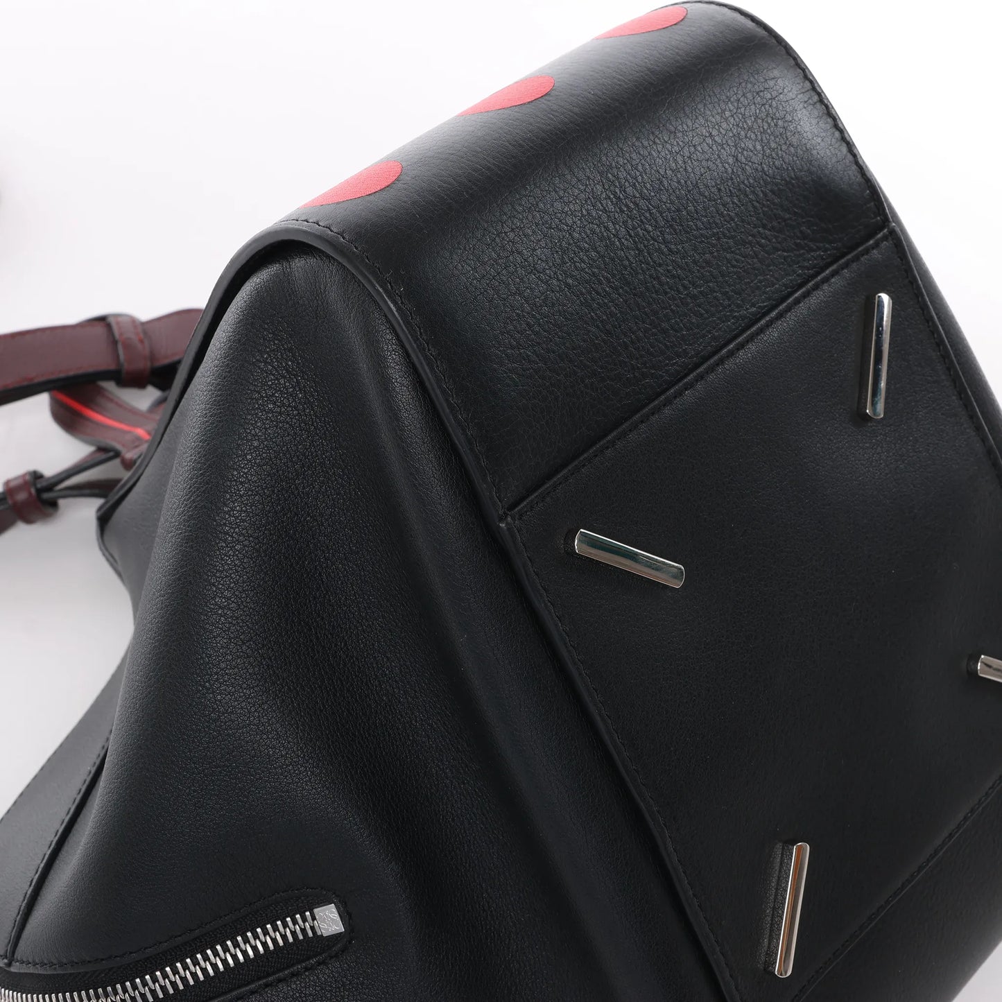 LOEWE Hammock Kleine 2-Wege-Handtasche aus Leder in Schwarz x Rot