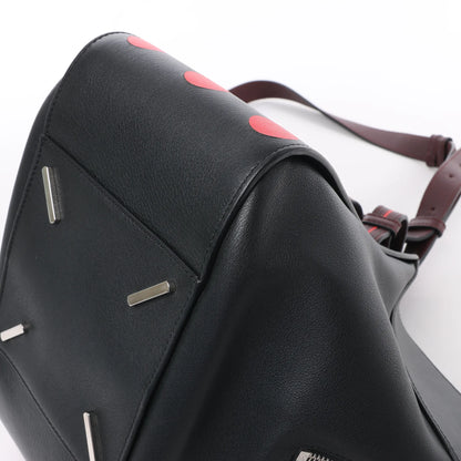 LOEWE Hammock Kleine 2-Wege-Handtasche aus Leder in Schwarz x Rot