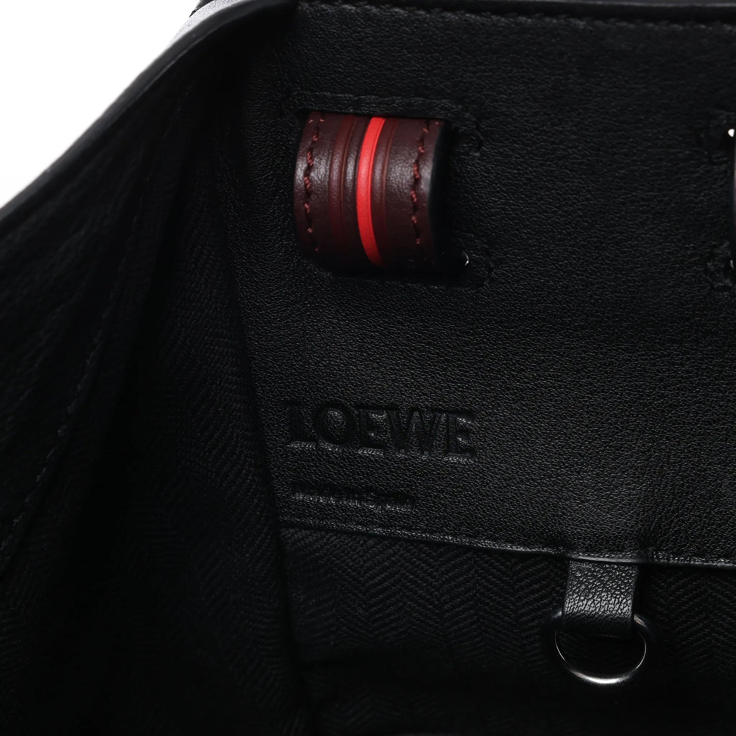 LOEWE Hammock Kleine 2-Wege-Handtasche aus Leder in Schwarz x Rot
