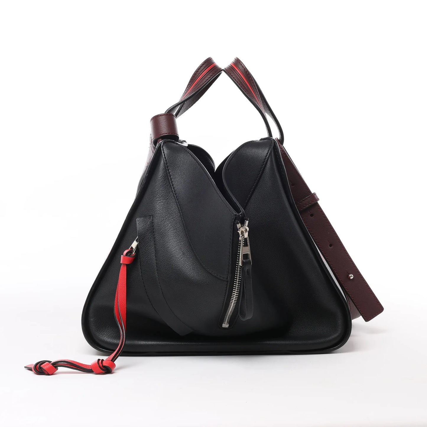 LOEWE Hammock Kleine 2-Wege-Handtasche aus Leder in Schwarz x Rot