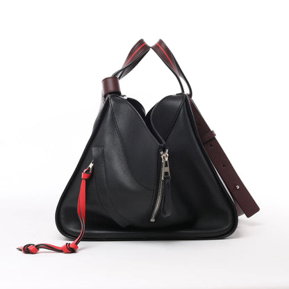 LOEWE Hammock Kleine 2-Wege-Handtasche aus Leder in Schwarz x Rot