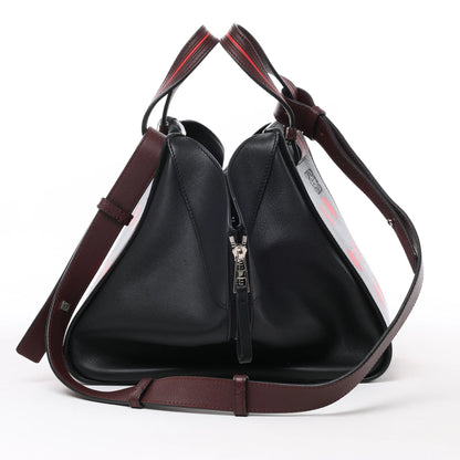 LOEWE Hammock Kleine 2-Wege-Handtasche aus Leder in Schwarz x Rot