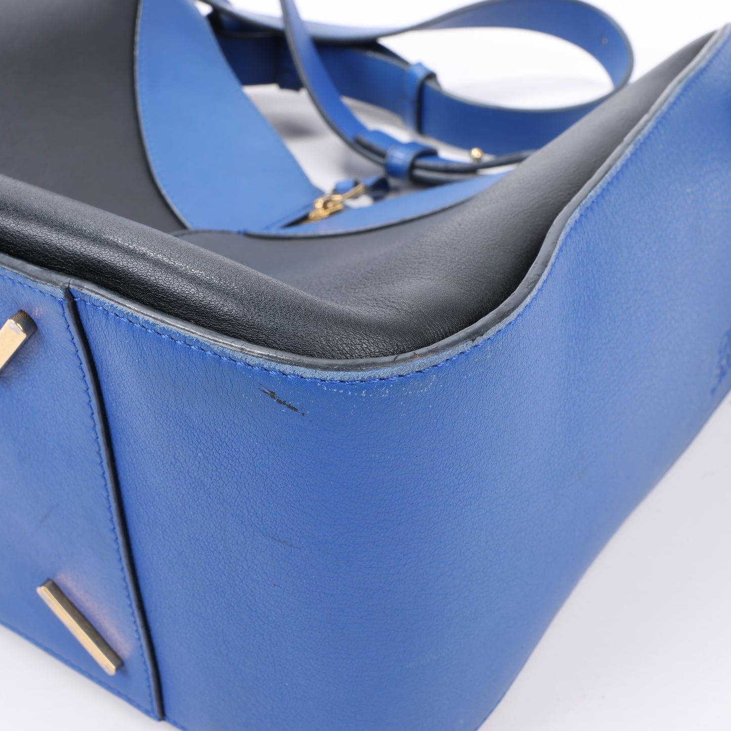 LOEWE Calfskin Small Hammock 2Way Handbag in Blue and Black