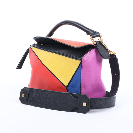 LOEWE Puzzle Leather Small 2Way Handbag in Multicolor