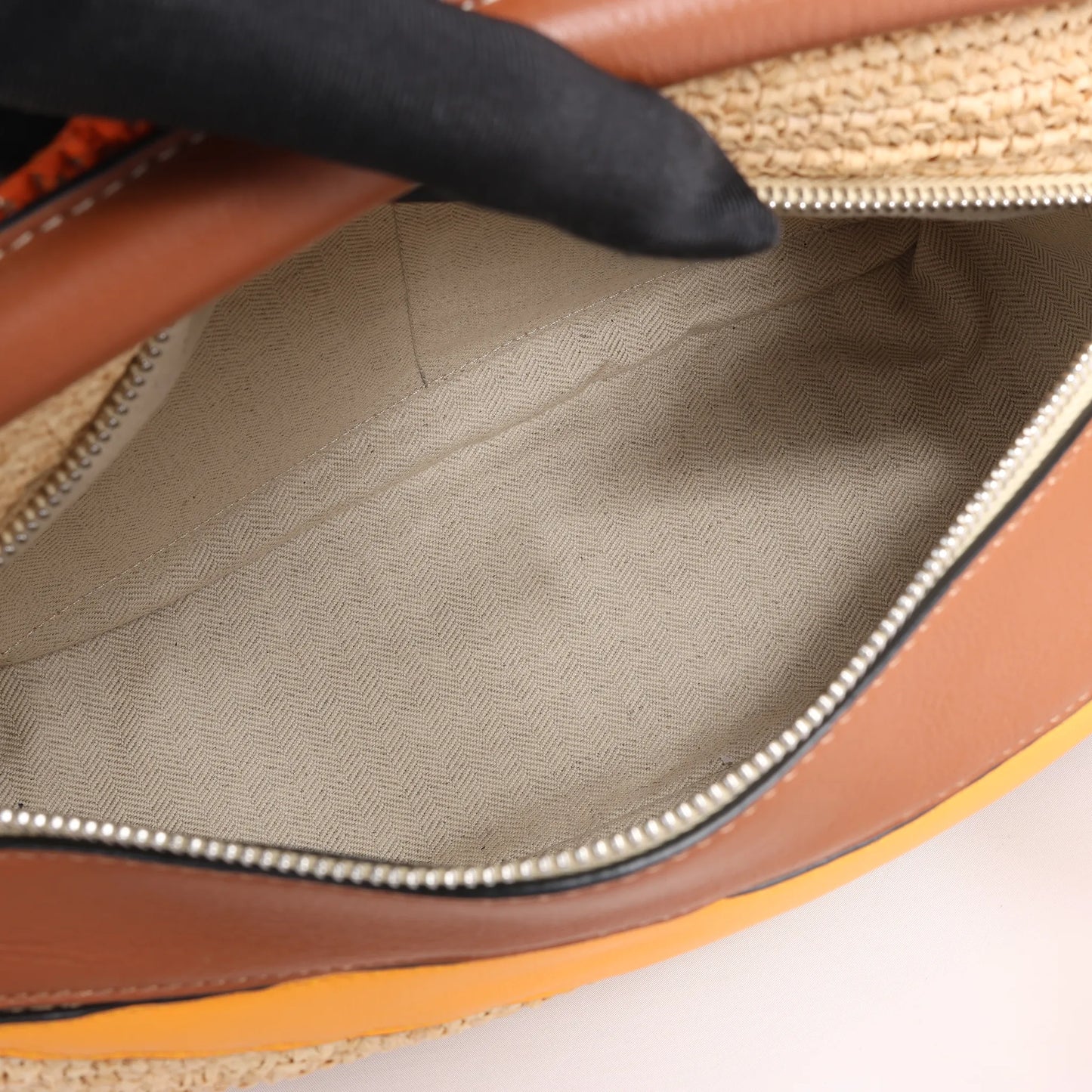 LOEWE Puzzle Medium Raffa x Leder 2Way Handtasche in Orange x Braun x Beige